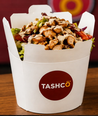 Tashcö döner box with grilled chicken, salad and garlic sauce